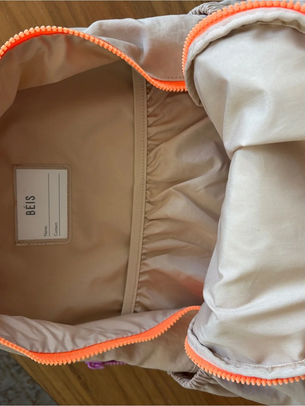 BEIS Kids Backpack in Cream, Pink & Orange with Lime Accents